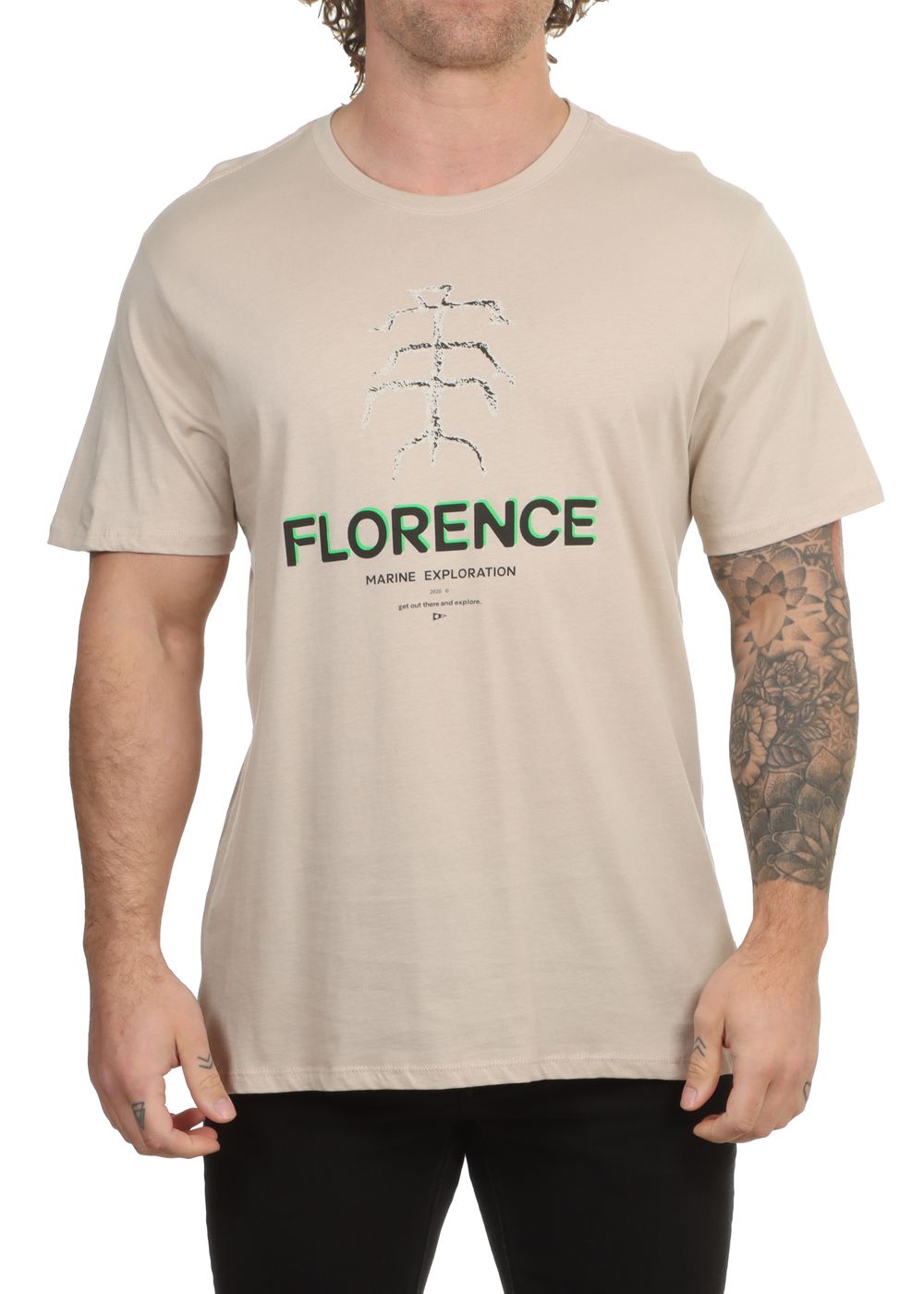 Florence Marine X Petroglyph Organic Tee Tan