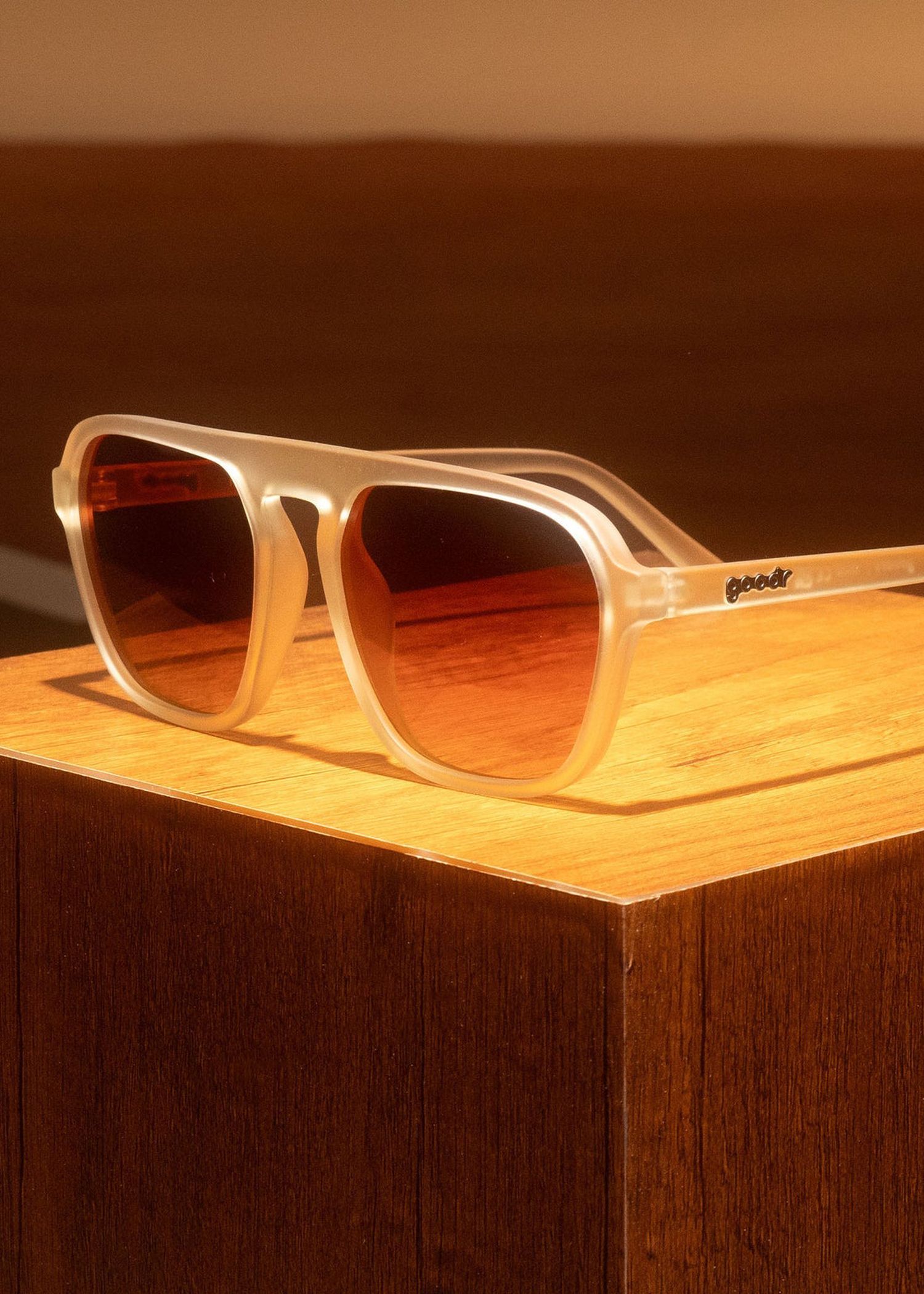 Goodr Retro G Impromptu Disco Nap Sunglasses Beige