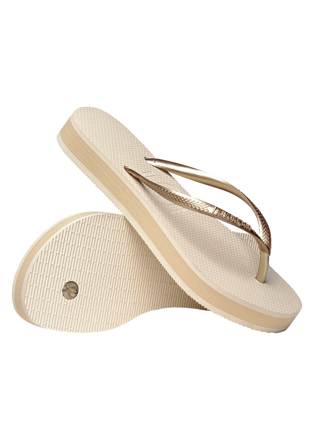 Havaianas Slim Flatform Flip Flops Beige