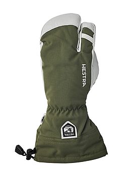 Hestra Army Leather Heli Ski 3 Finger Gloves Olive
