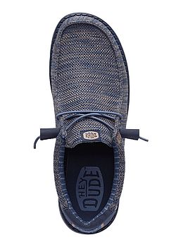 Hey Dude Wally Stretch Sox Shoes Navy Blazer