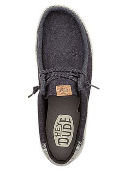 Hey Dude Wally Jute Shoes Black Granite Grey
