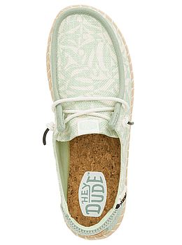 Hey Dude Wendy Espadrille Palm Shoes Green