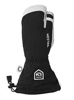 Hestra Army Leather Heli Ski 3 Finger Gloves Black