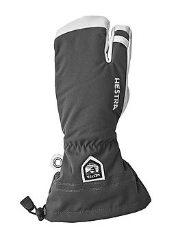 Hestra Army Leather Heli Ski 3 Finger Gloves Grey
