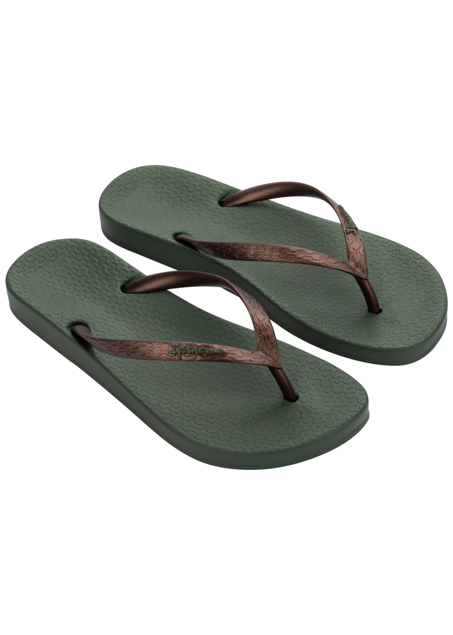 Ipanema Anatomica Tan Flip Flops Green Bronze
