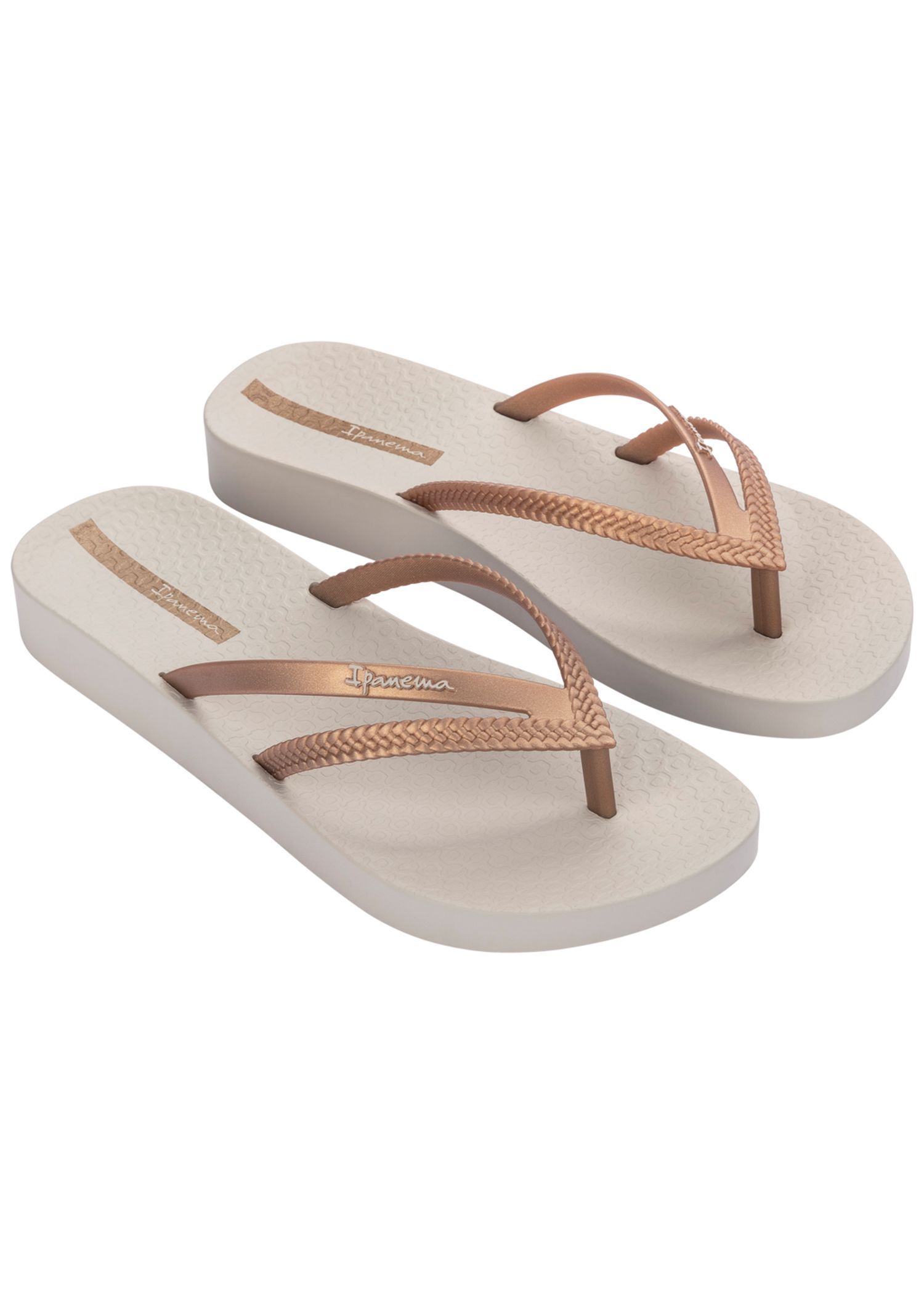 Ipanema Bossa Soft V Flip Flops Beige Gold