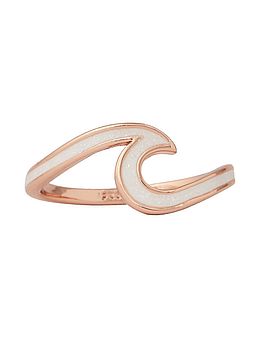 Pura Vida Enameled Wave Ring Rose Gold