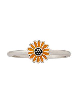 Pura Vida Enamel Sunflower Ring Silver