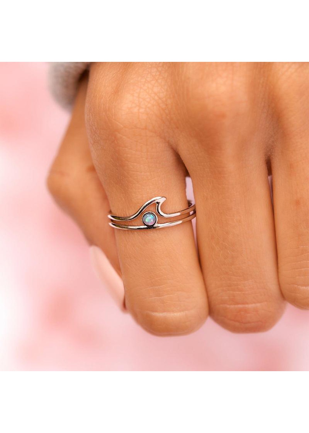 Pura Vida Opal Wave Ring Silver