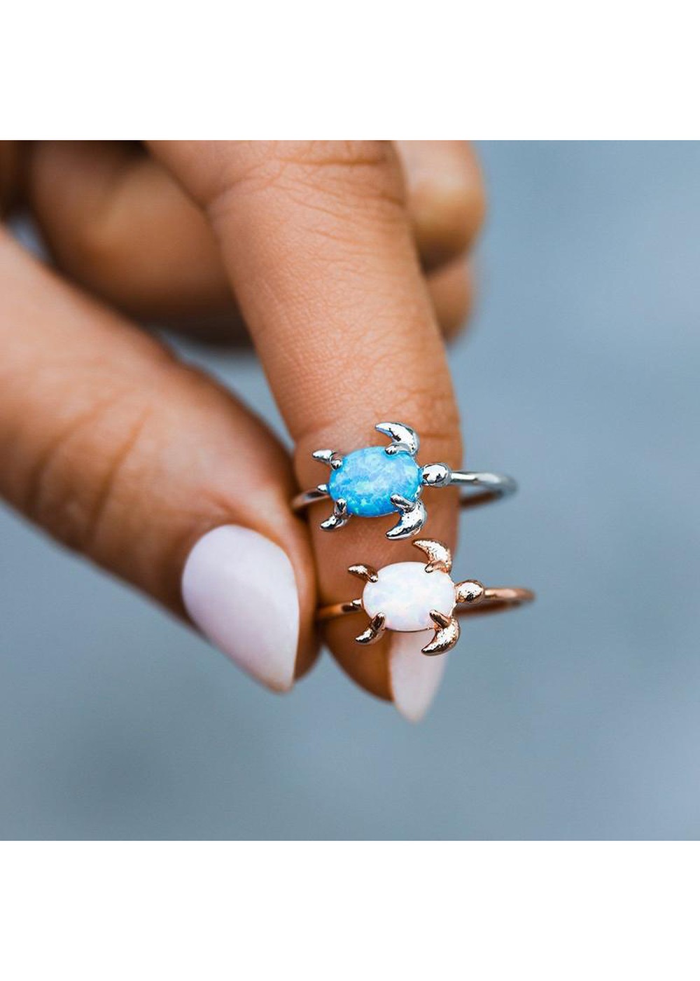 Pura Vida Opal Sea Turtle Ring Silver