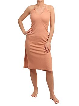 Roxy Late Sunset Halter Midi Dress Cafe Creme