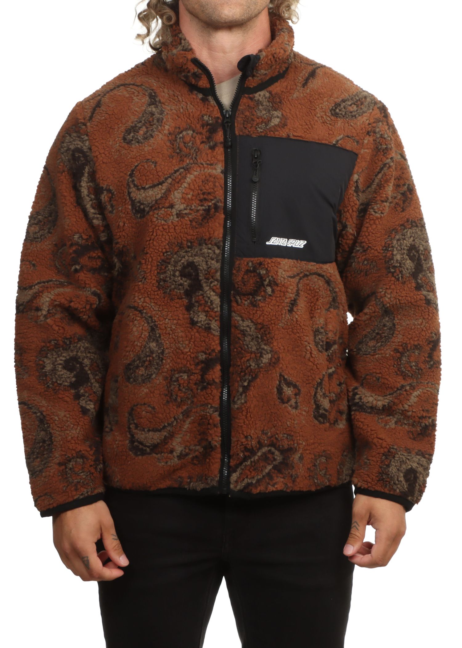 Santa Cruz Freestyle Fleece Jacket Rust Paisley