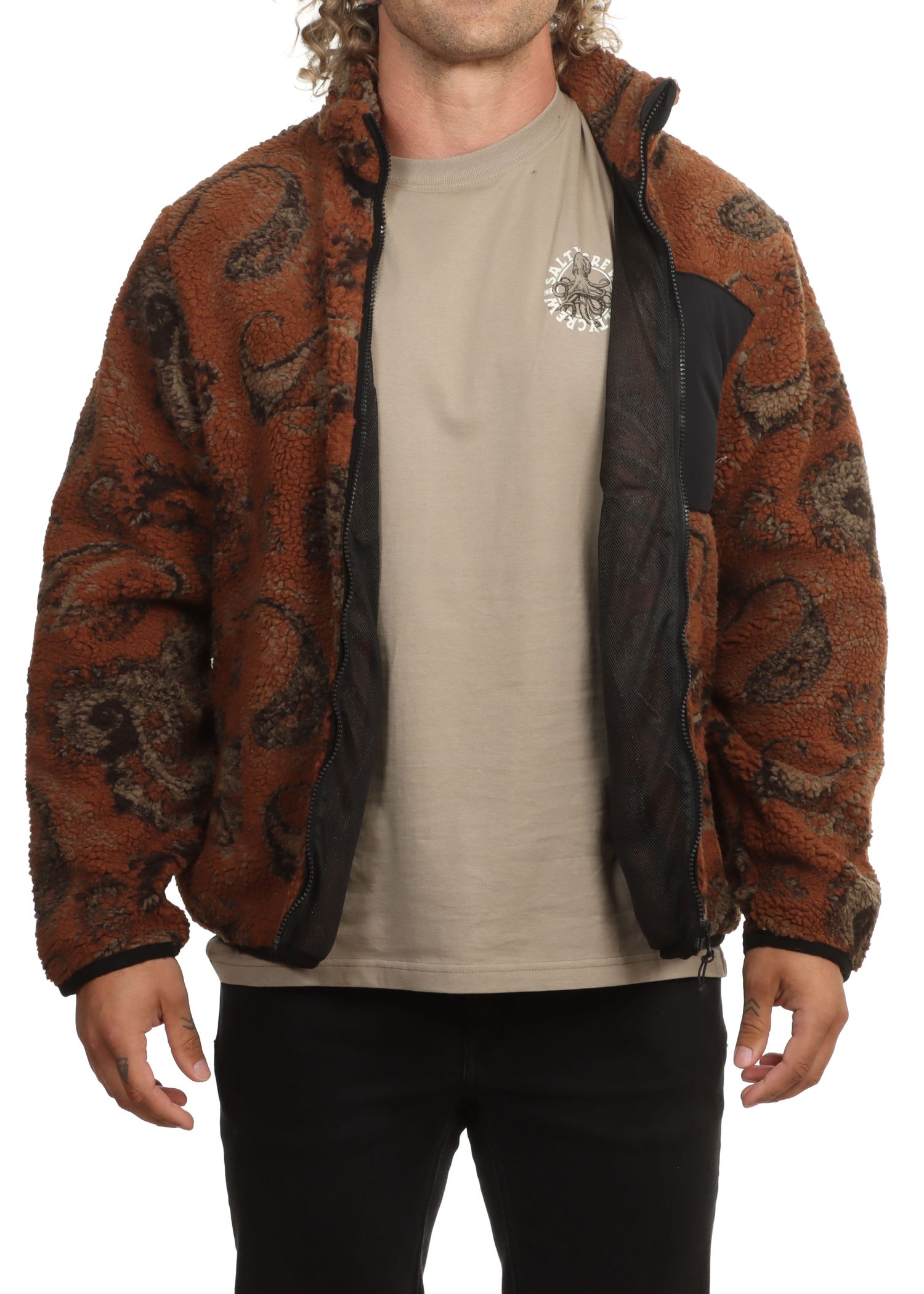 Santa Cruz Freestyle Fleece Jacket Rust Paisley