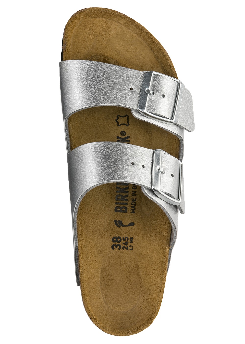 Birkenstock Arizona Birko Flor Sandals Silver