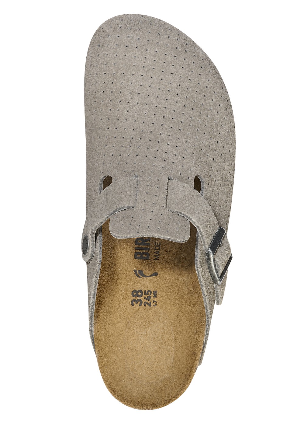 Birkenstock Boston Suede Narrow Clogs Stone Coin