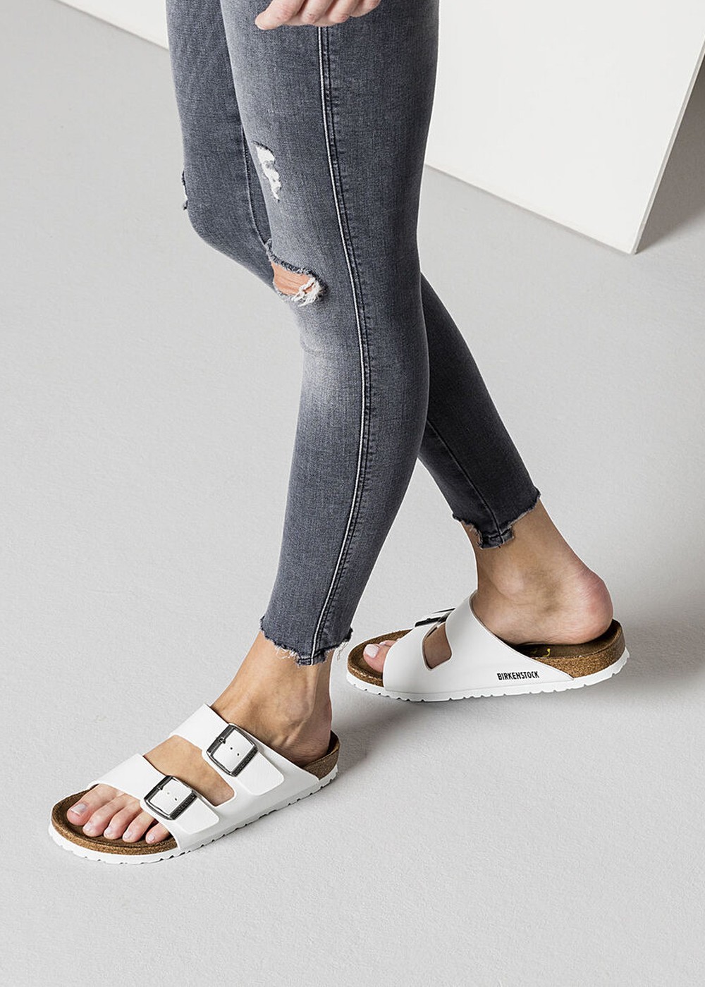 Birkenstock Arizona Birko Flor Sandals White