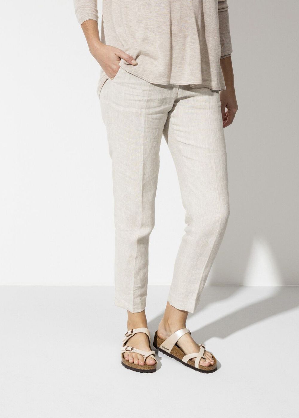 Birkenstock Mayari Birko Flor Sandals Pearl White