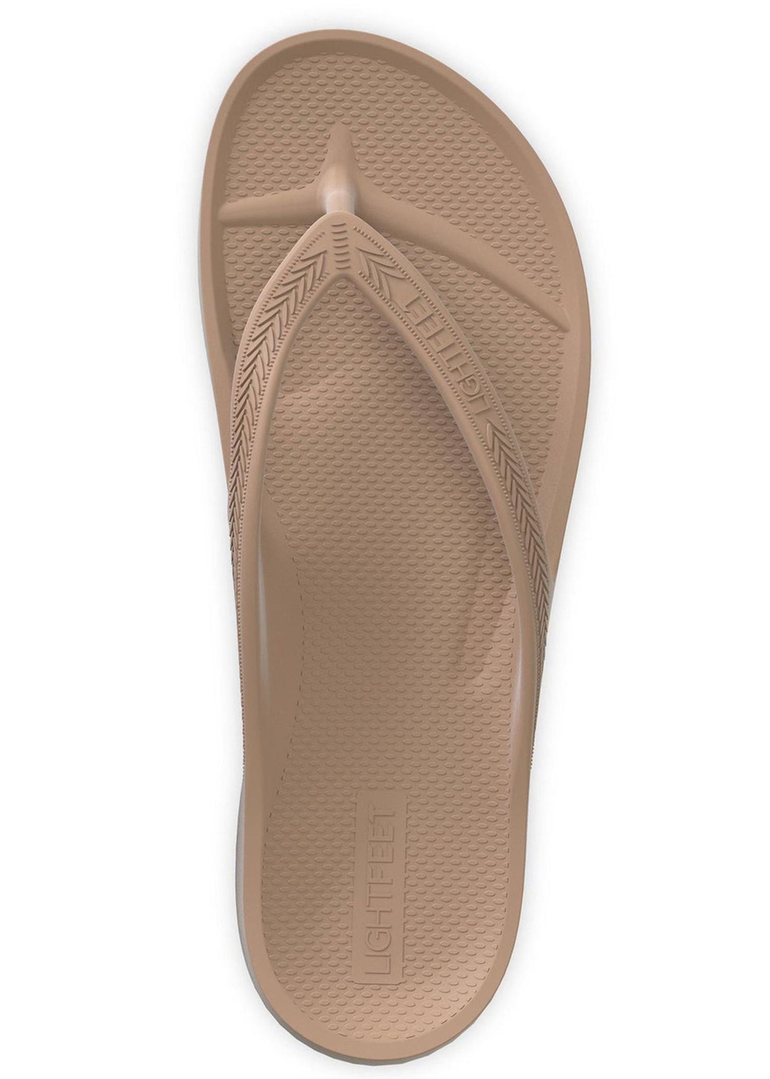 LightFeet Arch Support Flip Flops Latte