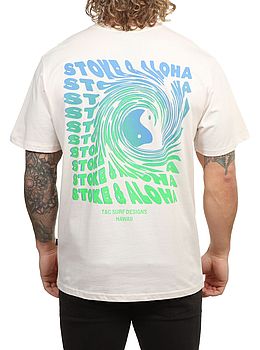 Town And Country Twisted Print Tee Vintage White