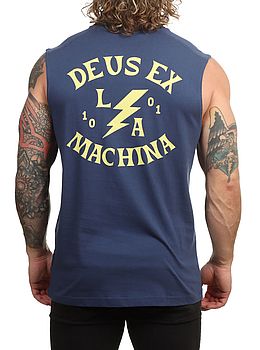 Deus Chinook Muscle Tank Vest Mechanic Blue