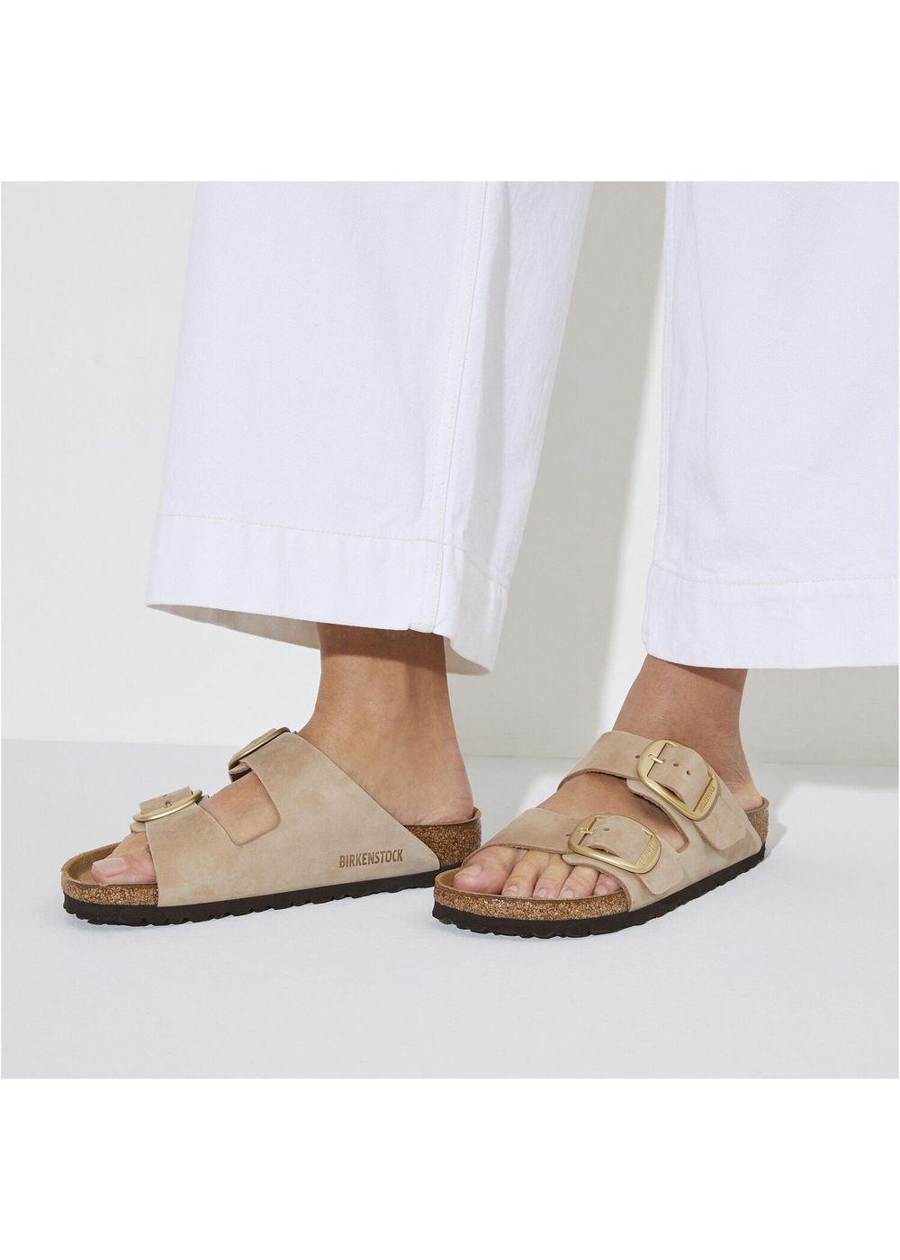 Birkenstock Arizona Big Buckle Nubuck Sandals Sandcastle