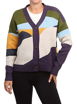 Passenger Scenic Knitted Cardigan Deep Plum