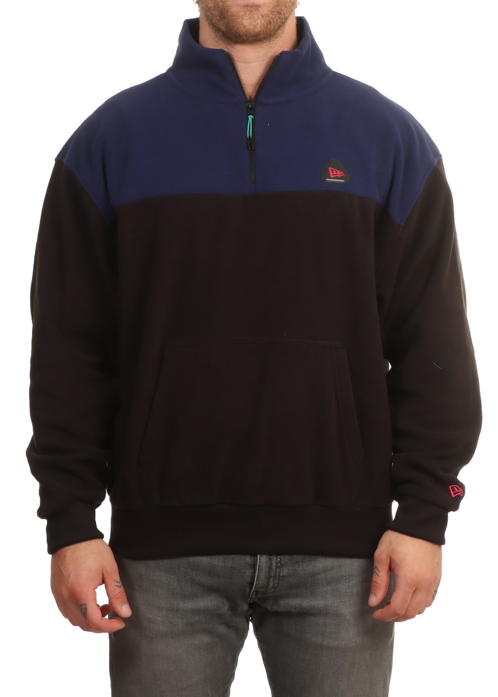 New Era Colourblock 1/4 Zip Mauve Blue