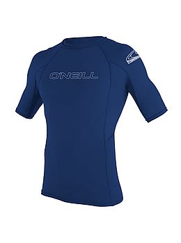 ONeill Basic Skins Short Sleeve Rash Vest Navy