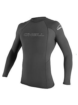 ONeill Basic Skins Long Sleeve Rash Vest Graphite