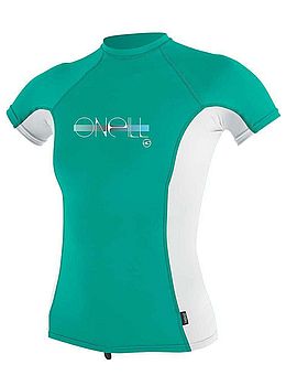 ONeill Girls Skins Short Sleeve Rash Vest Baltic