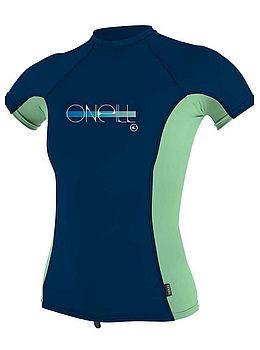 ONeill Girls Skins Short Sleeve Rash Vest Abyss