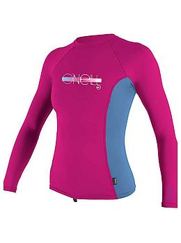 ONeill Girls Skins Long Sleeve Rash Vest Berry
