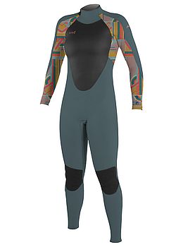 ONeill Ladies Epic 3/2 Back Zip Wetsuit Shade/Arta