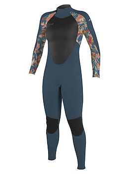 ONeill Ladies Epic 3/2 Back Zip Wetsuit Cop Blue