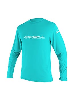ONeill Kids Basic Skins Long Sleeve Rash Tee Aqua