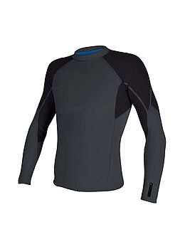 ONeill Hyperfreak 1.5mm Long Sleeve Wetsuit Top Steel Grey