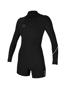 ONeill Bahia 2/1 Front Zip Long Sleeve Shorty Black