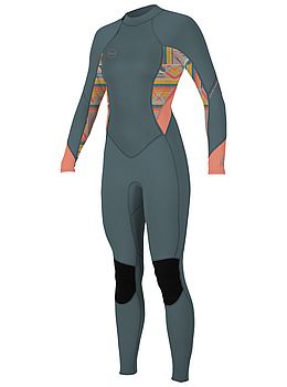 ONeill Bahia 3/2 Back Zip Full Wetsuit Shade/Arta