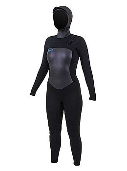ONeill Ladies Hooded Epic 6/5/4+ FZ Wetsuit Black