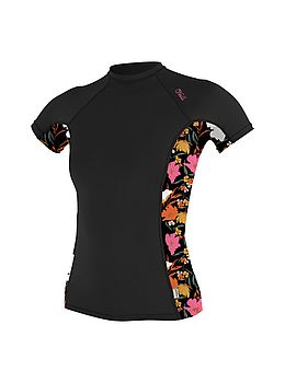 ONeill Ladies Side Print Rash Vest Black/Blue