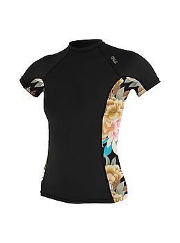 ONeill Ladies Side Print Rash Vest Black/Mikah