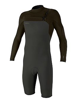 ONeill Hyperfreak 2mm Long Sleeve Shorty Wetsuit Raven/Army
