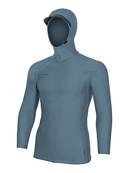 ONeill Hyperfreak Hooded Long Sleeve Rash Vest Blue