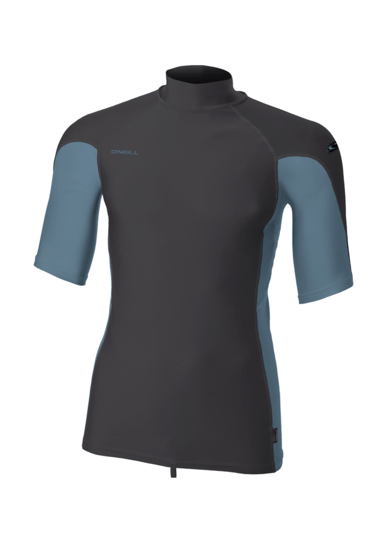 ONeill Hyperfreak Turtleneck Hi Neck Rash Vest Steel Grey Blue