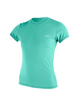 ONeill Ladies Basic Skins Short Sleeve Sun Tee Holiday Green