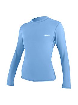 ONeill Ladies Basic Skins Long Sleeve Sun Tee Azure Blue