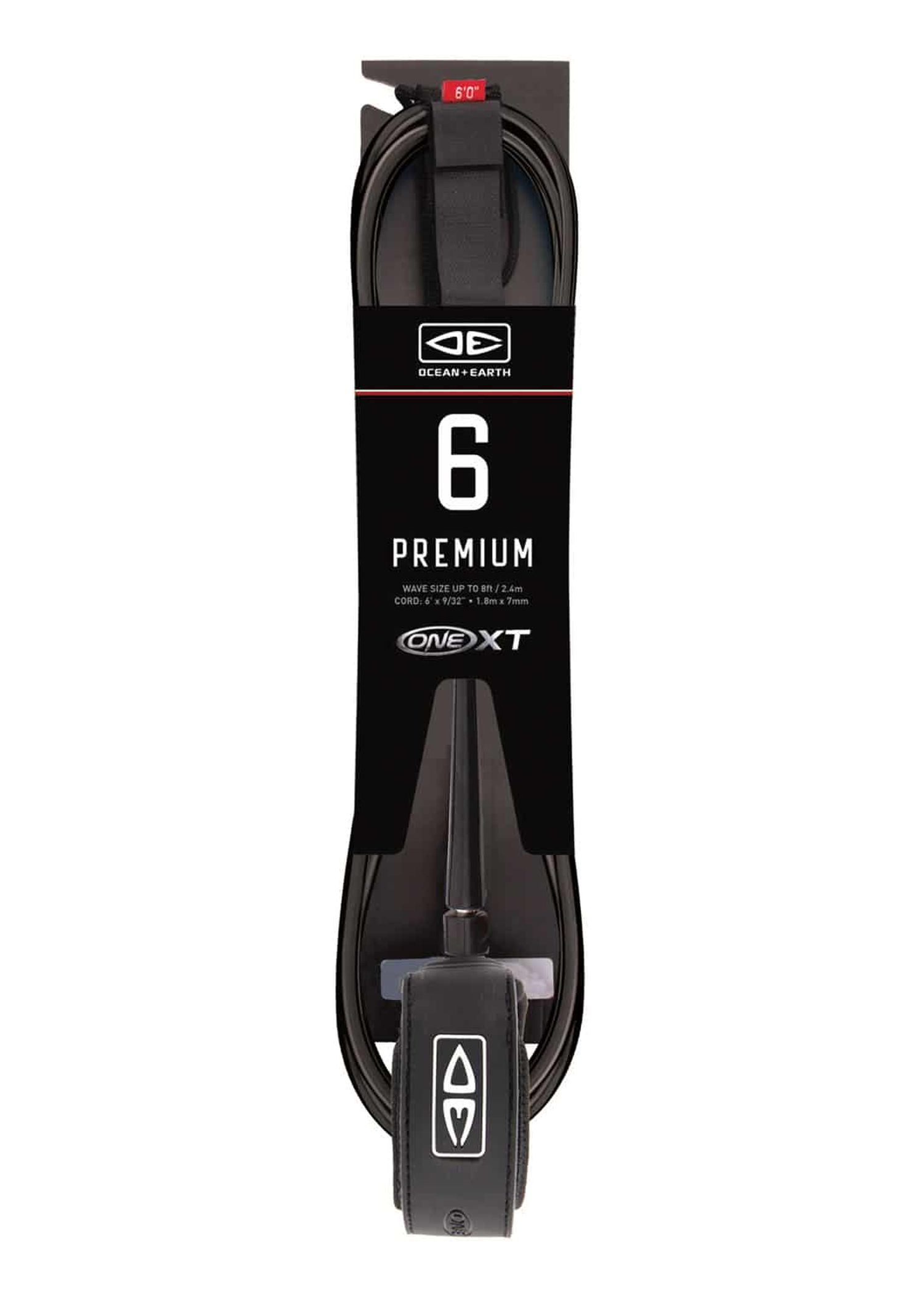 Ocean & Earth Premium One XT 6ft Surf Leash Black