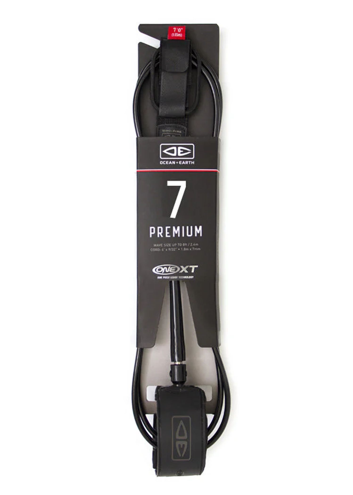 Ocean & Earth Premium One XT 7ft Surf Leash Black