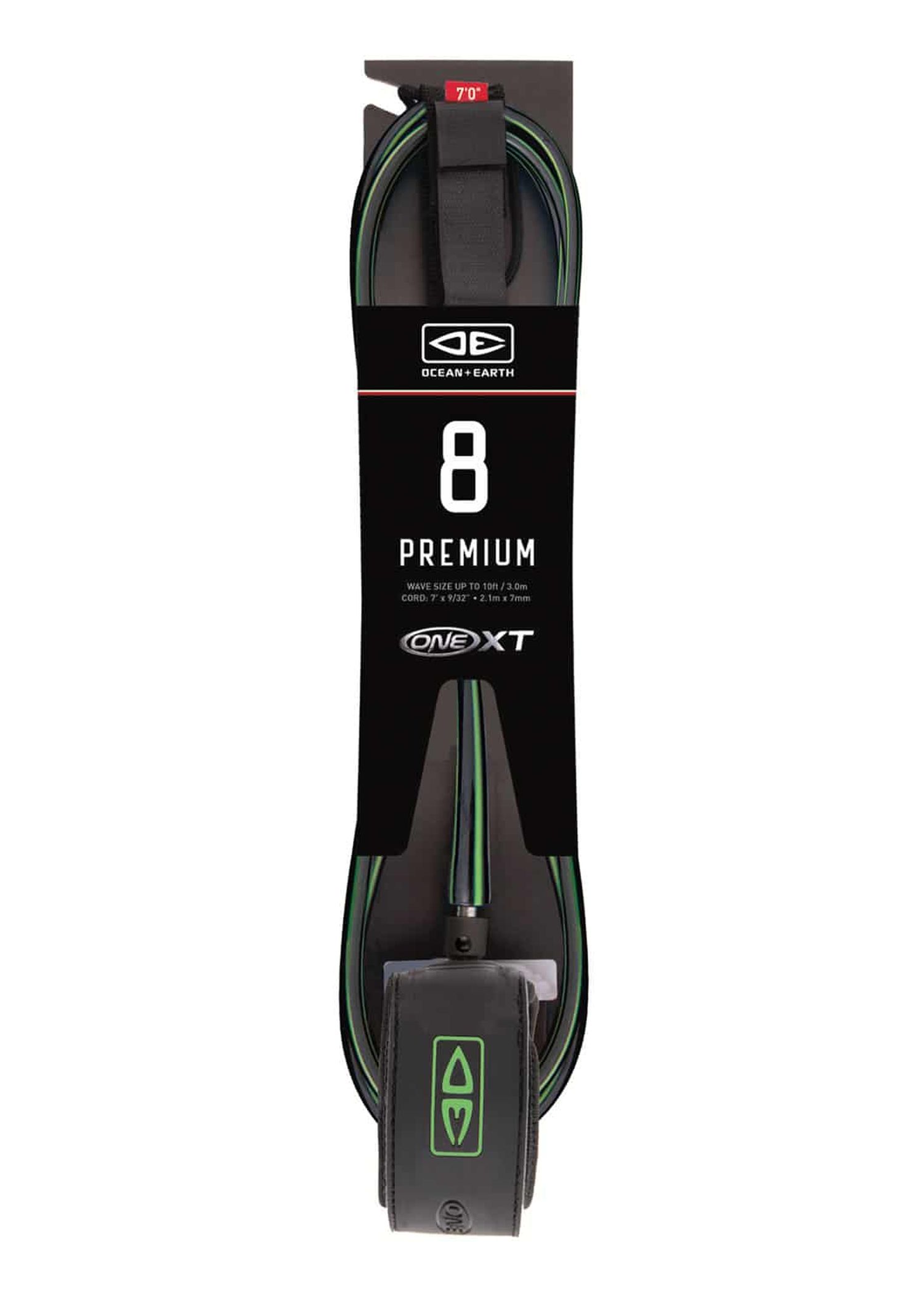 Ocean & Earth Premium One XT 8ft Surf Leash Lime